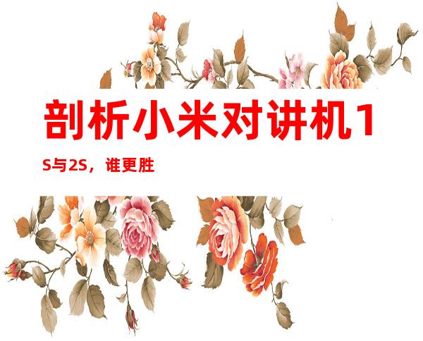 剖析小米对讲机1S与2S，谁更胜一筹？